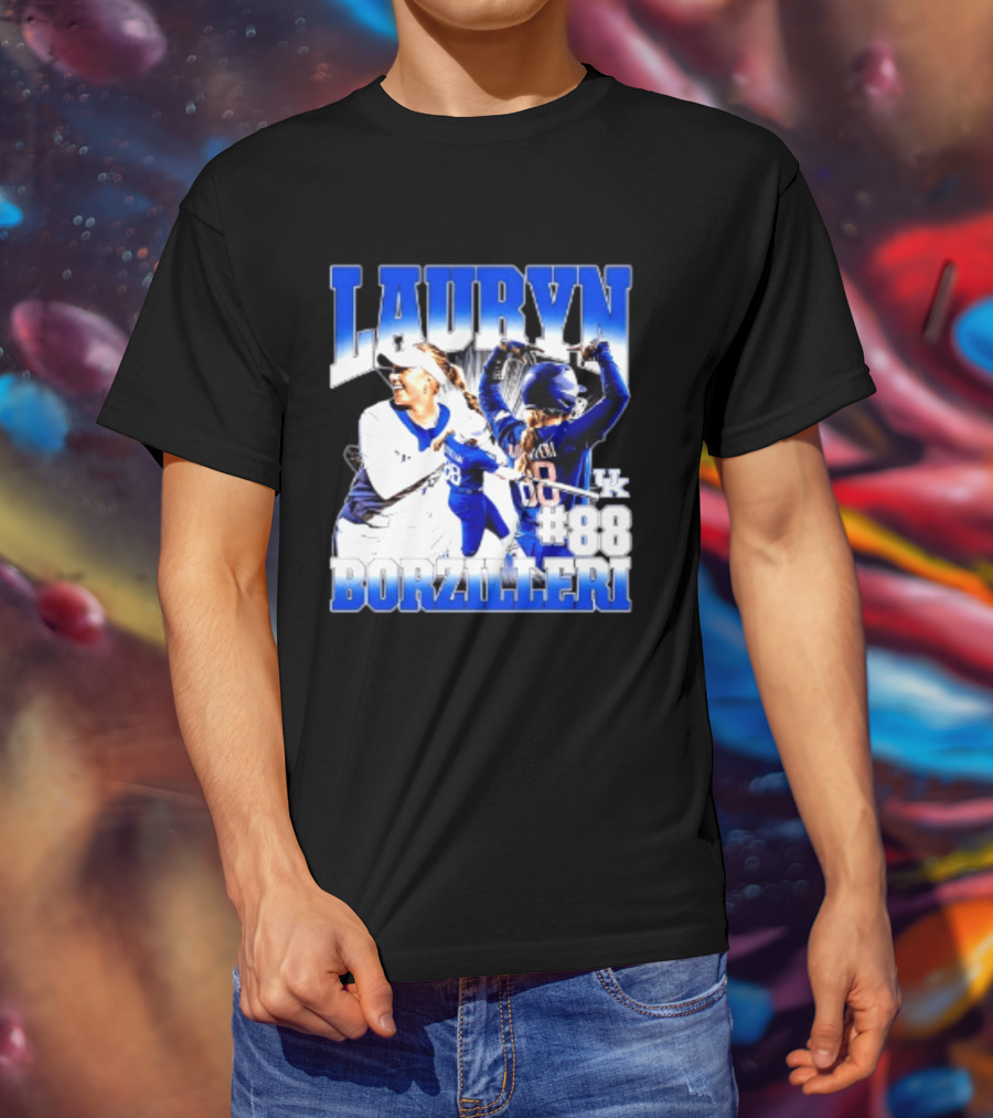 Kentucky Wildcats Lauryn Borzilleri 88 NCAA Softball Player T-Shirt
