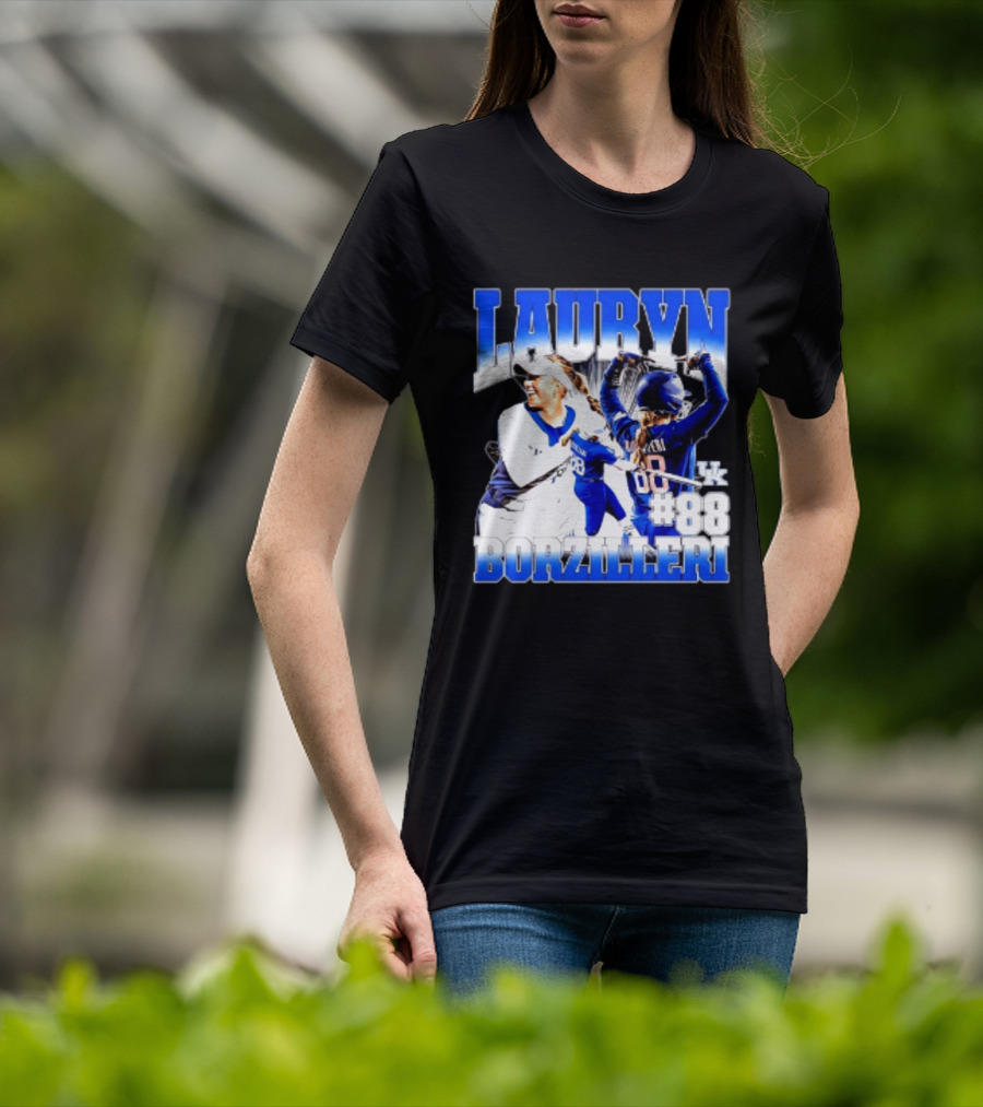 Kentucky Wildcats Lauryn Borzilleri 88 NCAA Softball Player T-Shirt