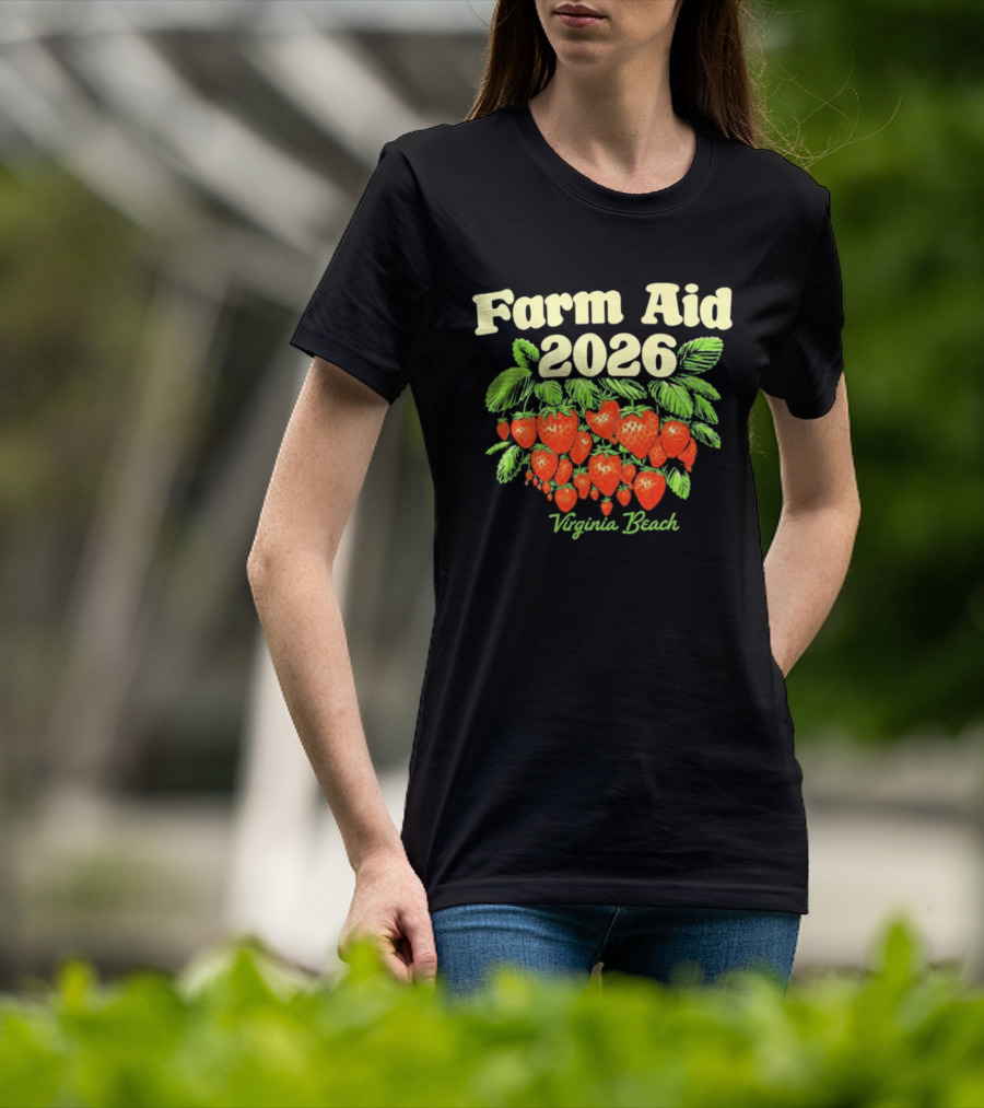 Farm Aid 2026 Virginia Beach Strawberry Event September 26 T-Shirt