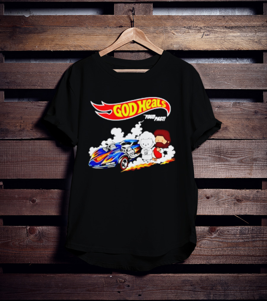 God Heals Hot Wheels Jesus And Lamb Twin Mill T-Shirt