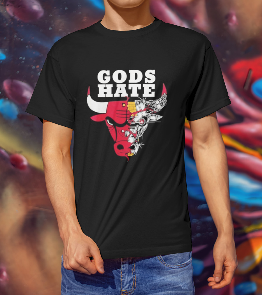 Gods Hate Bulls Collaboration Red Bull Skull T-Shirt