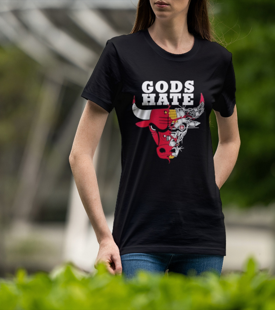 Gods Hate Bulls Collaboration Red Bull Skull T-Shirt