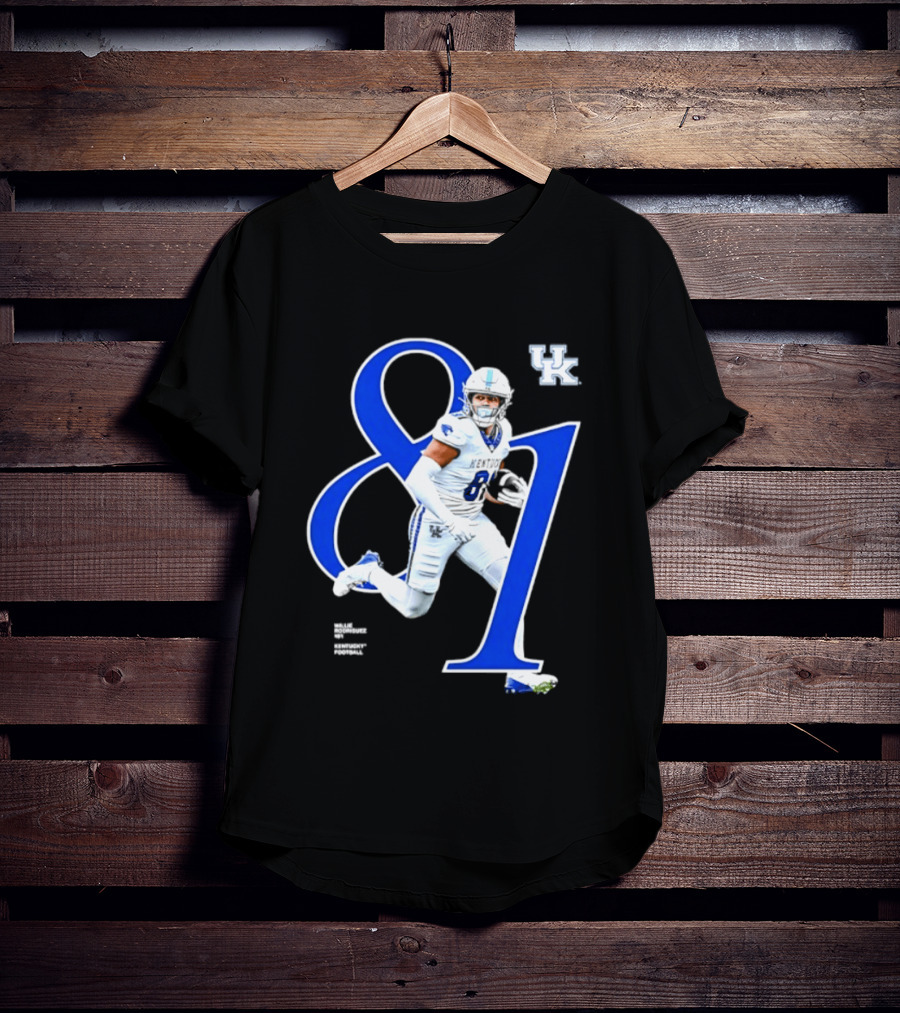 Willie Rodriguez 81 Kentucky Wildcats NCAA Football Player Number T-Shirt