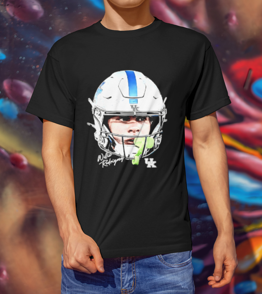 Willie Rodriguez Kentucky Wildcats Football Swag Head Design 81 NCAA T-Shirt