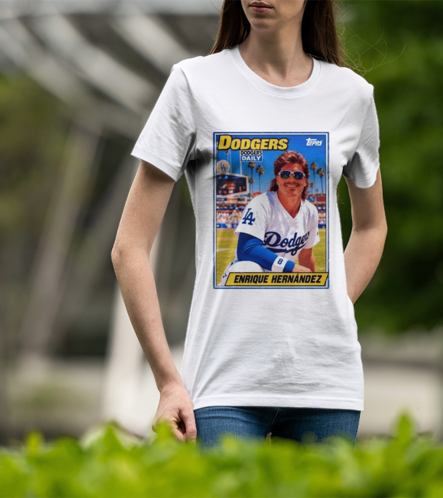 Dodgers Daily Enrique Hernandez Topps LA Baseball T-Shirt
