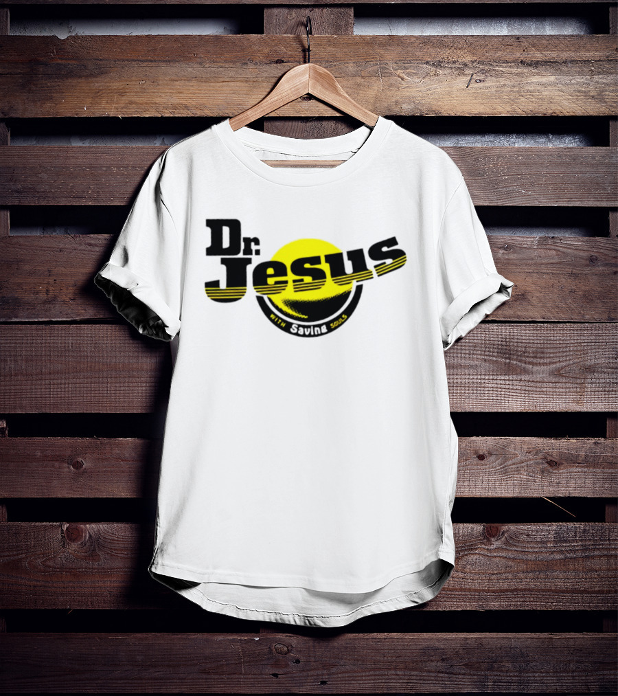 Dr Jesus With Saving Souls Yellow Circle T-Shirt