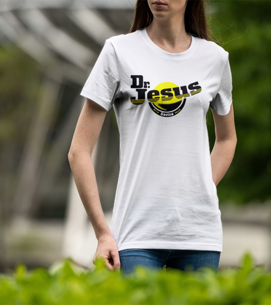 Dr Jesus With Saving Souls Yellow Circle T-Shirt