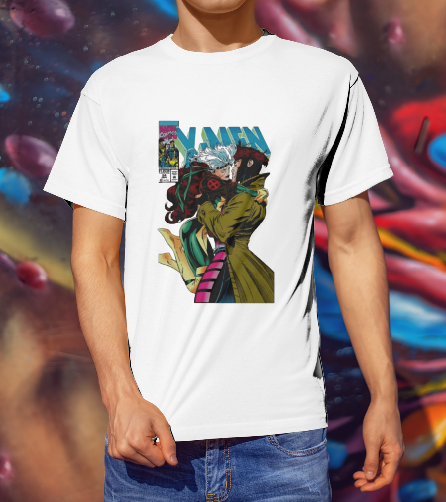 Marvel Comics X Men Gambit And Rogue Kiss Cover Comfort Colors Adult T-Shirt