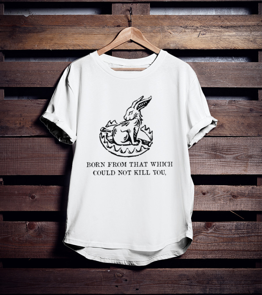 Rabbit Born From That Which Could Not Kill You Egg Shell Triumphant Resilience T-Shirt