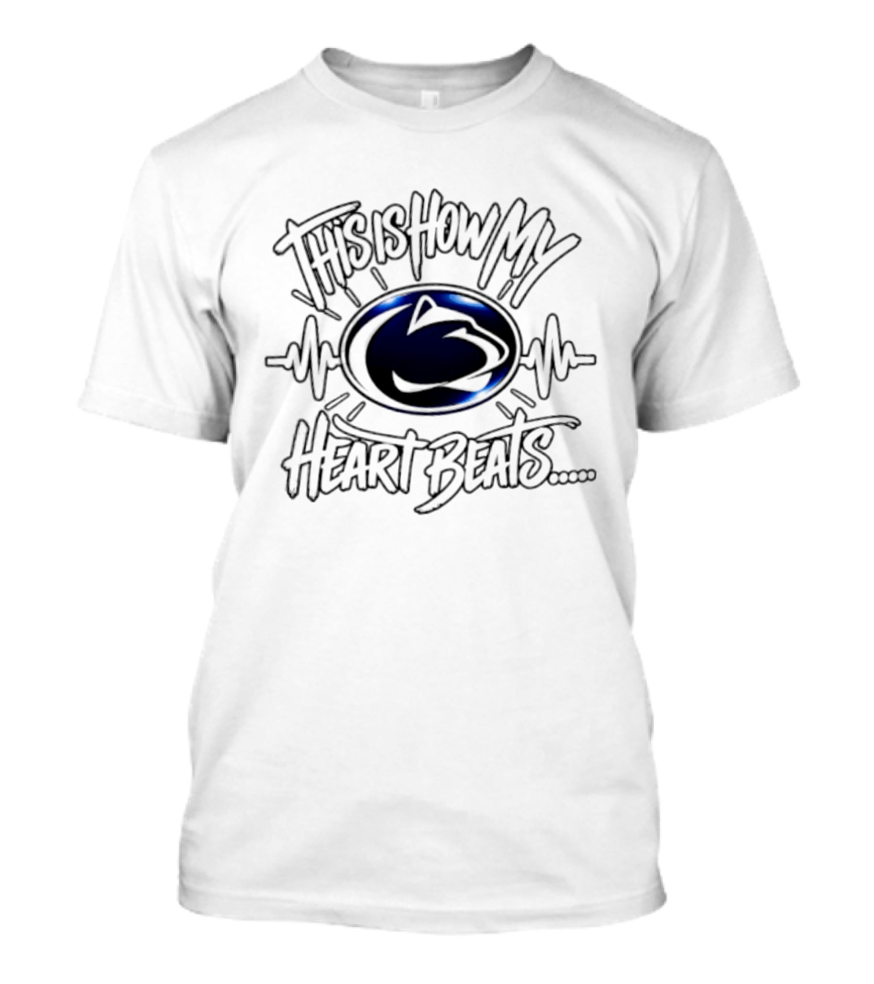 Penn State Nittany Lions Heart Beats NCAA Football T-Shirt