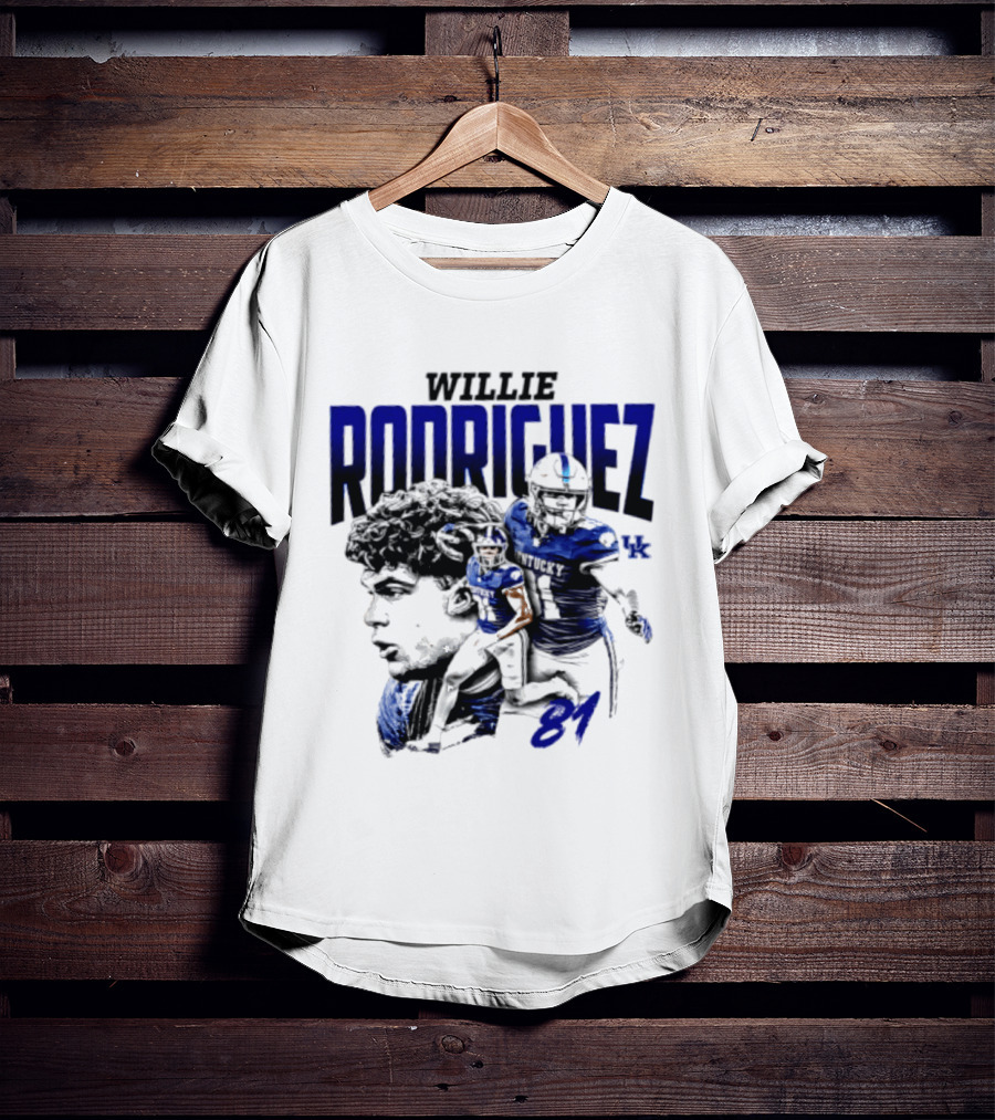 Willie Rodriguez 81 Kentucky Wildcats NCAA Football Player UK T-Shirt