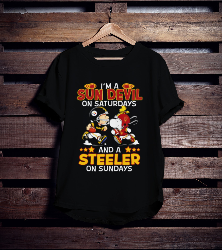 I'm A Sun Devil On Saturdays And A Steeler On Sundays Peanuts Football T-Shirt
