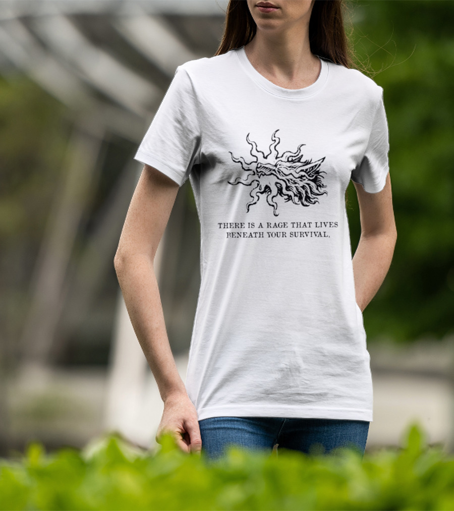 Wolf Rage Beneath Your Survival Fierce Wild Spirit T-Shirt