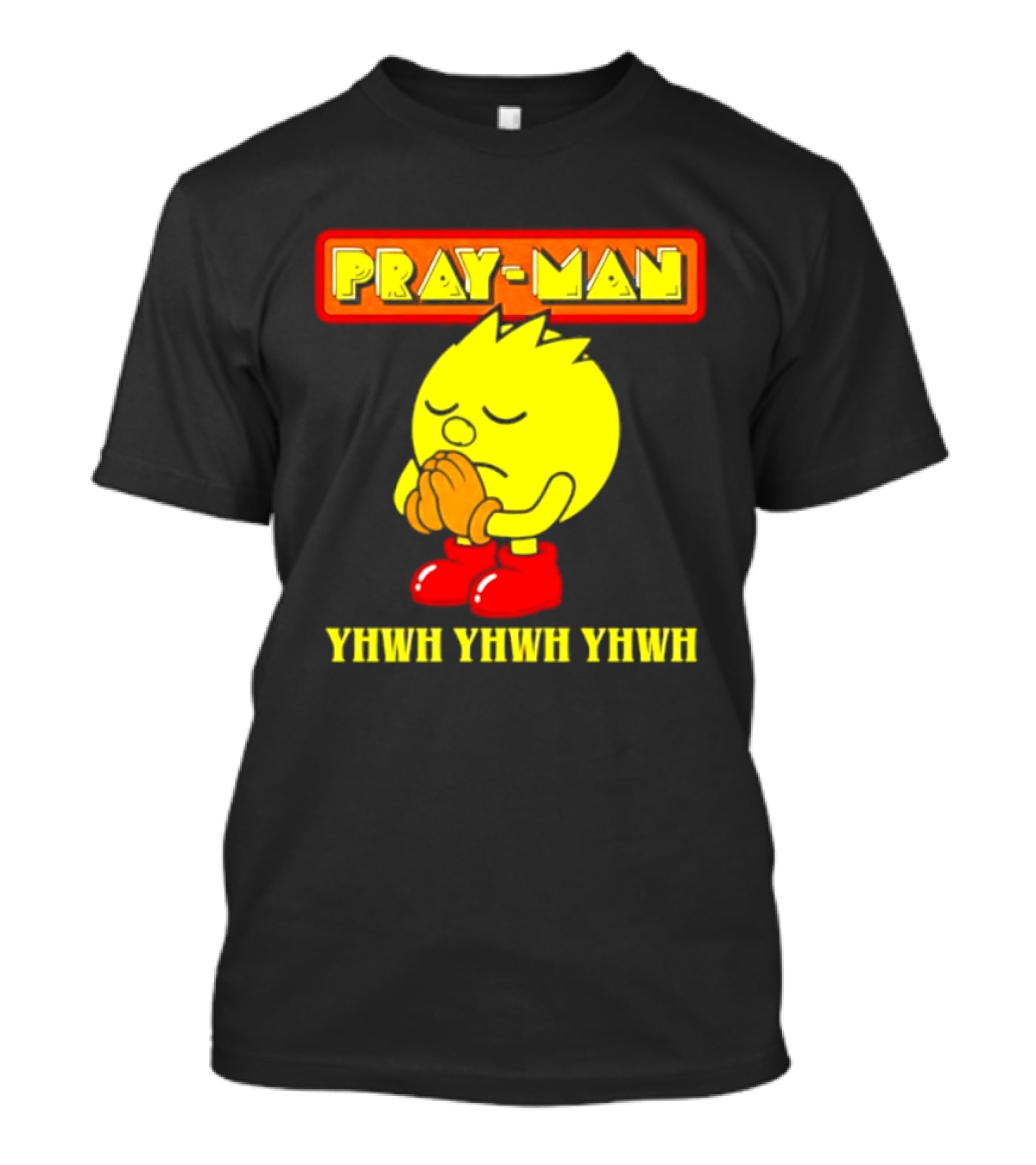 Pray Man YHWH Spiritual Pac Man Symbolism T-Shirt