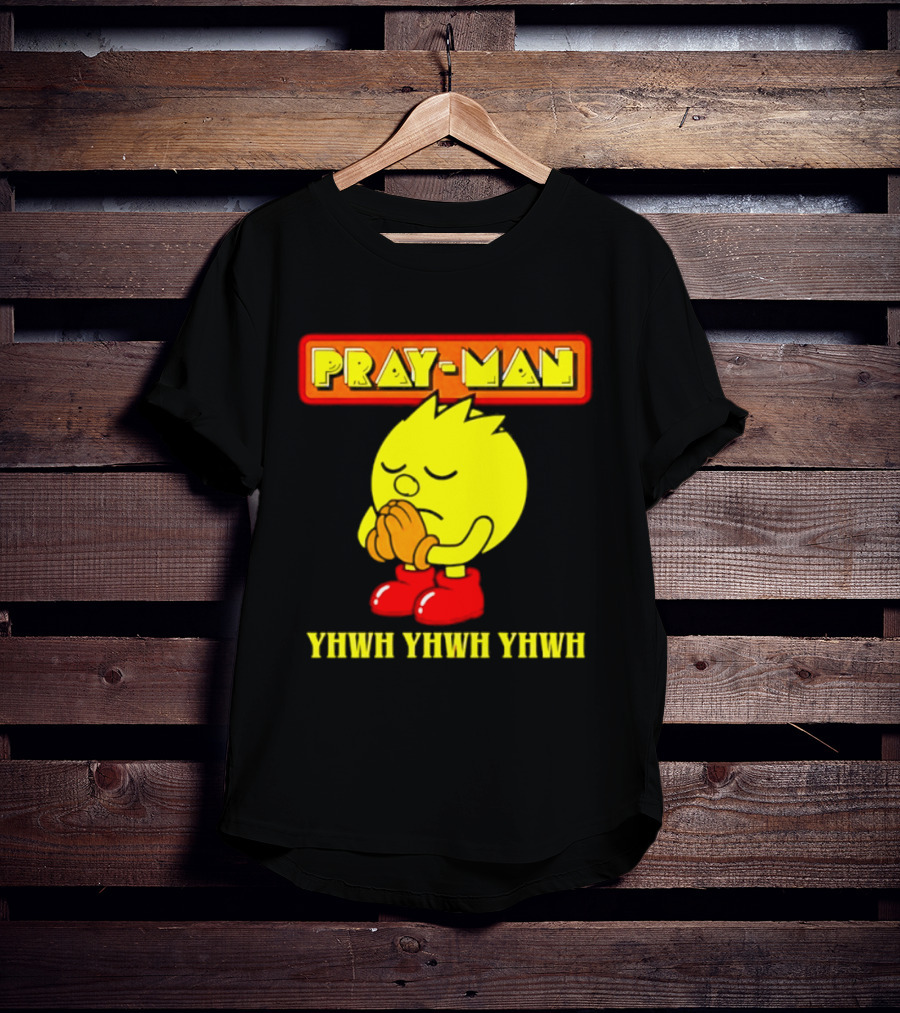 Pray Man YHWH Spiritual Pac Man Symbolism T-Shirt