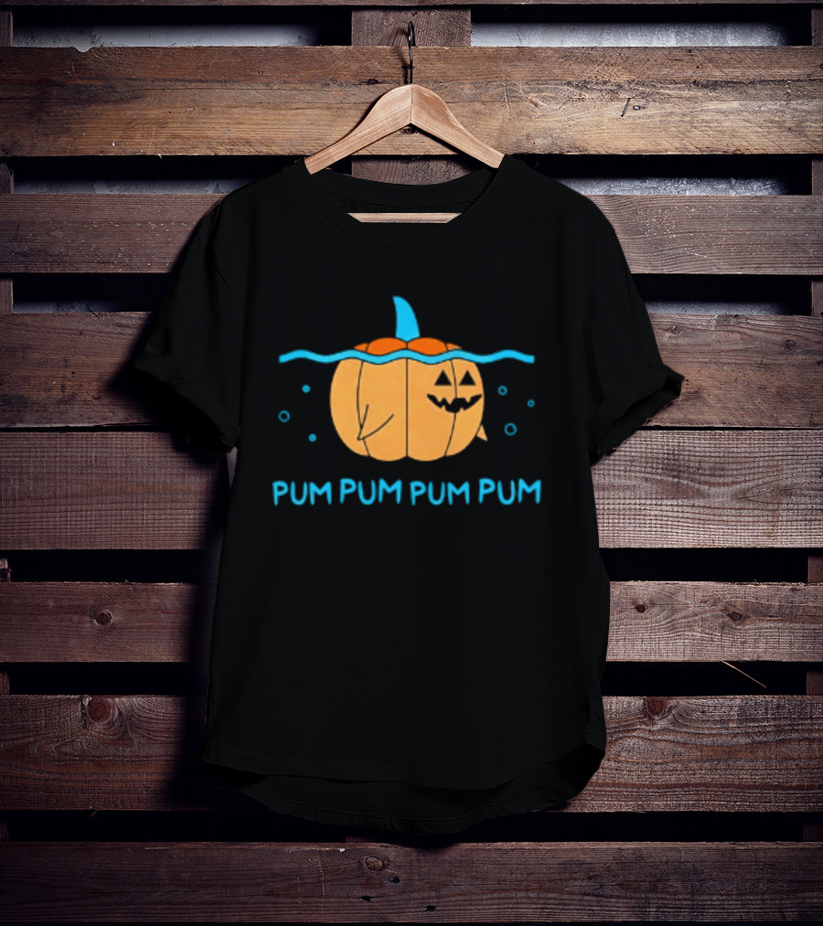 Pum Pum Pum Pum Pumpkin Shark Halloween Fun T-Shirt