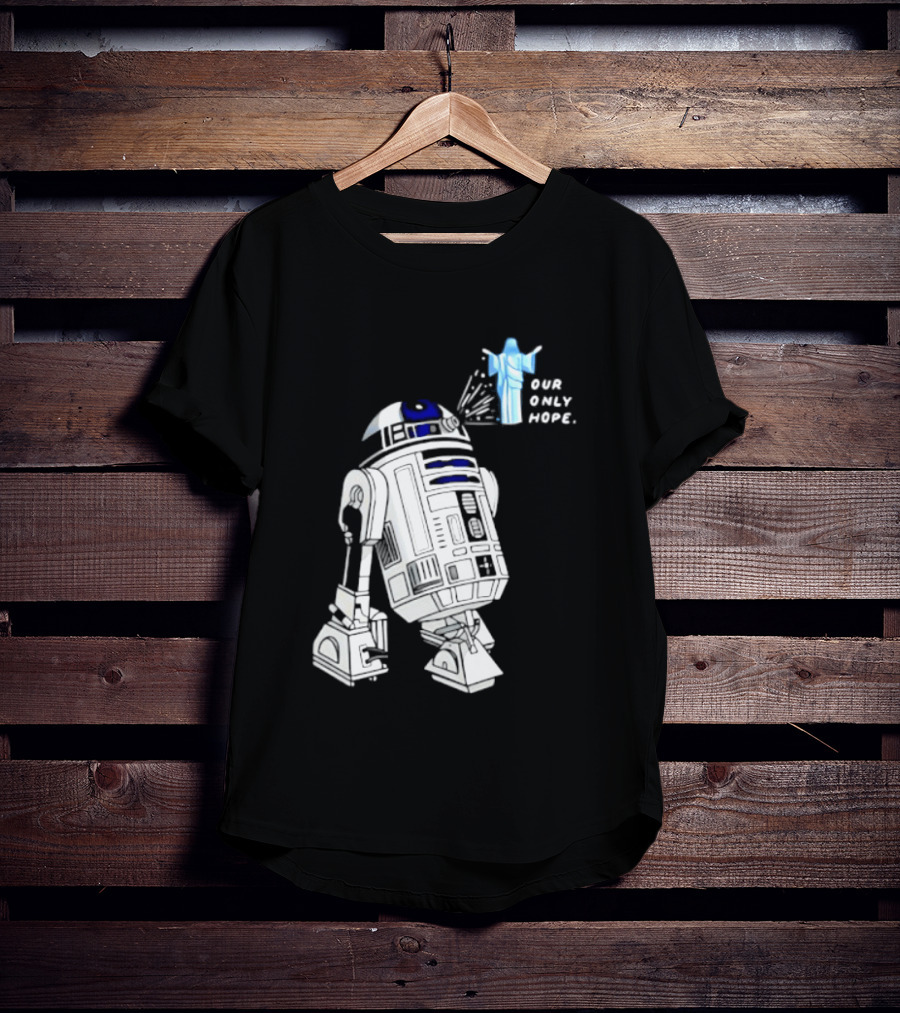 R2 D2 Our Only Hope Star Wars Sci Fi Droid Hologram T-Shirt