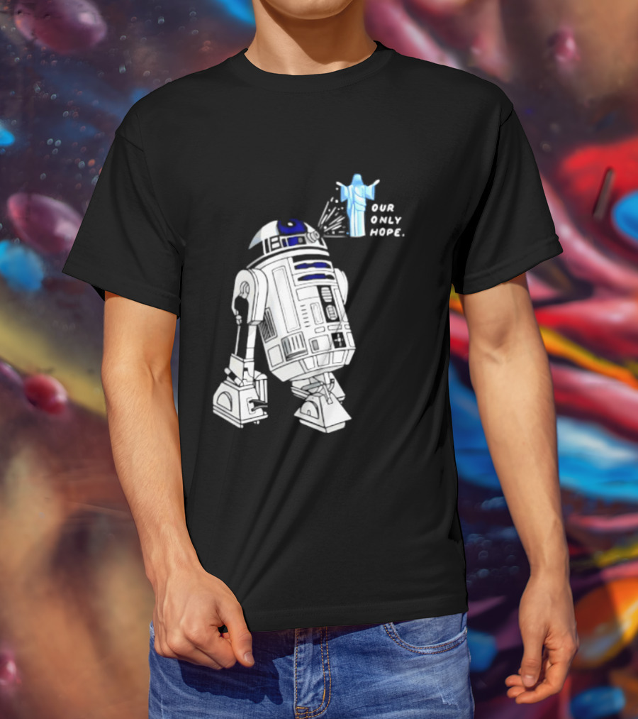 R2 D2 Our Only Hope Star Wars Sci Fi Droid Hologram T-Shirt