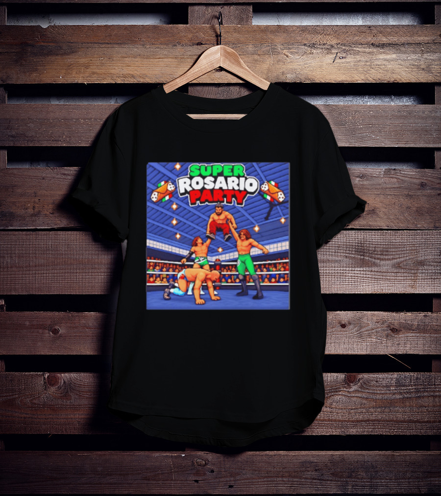 Super Rosario Party Wrestling Arena Pizzeria T-Shirt