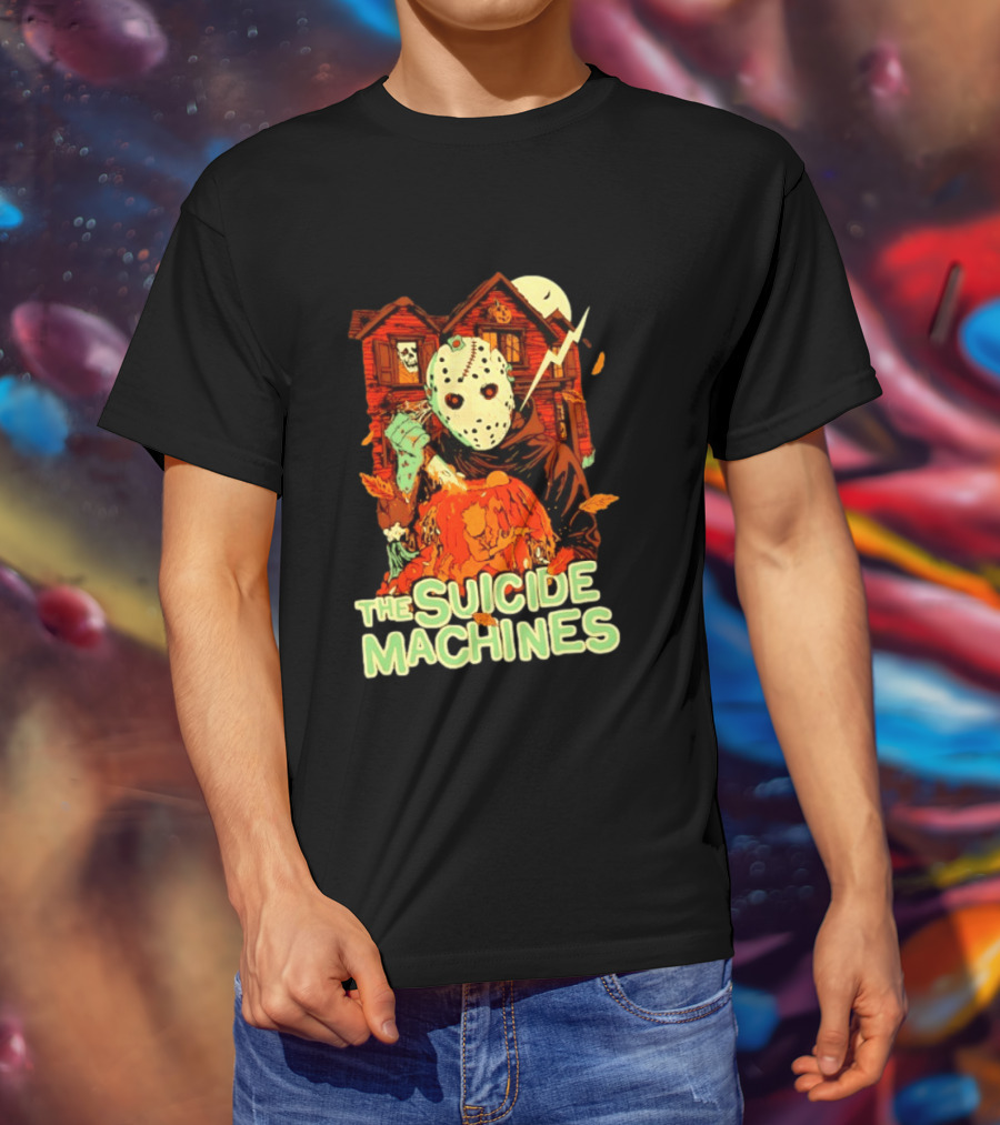 The Suicide Machines Jason Voorhees Pumpkin Halloween House Lightning T-Shirt