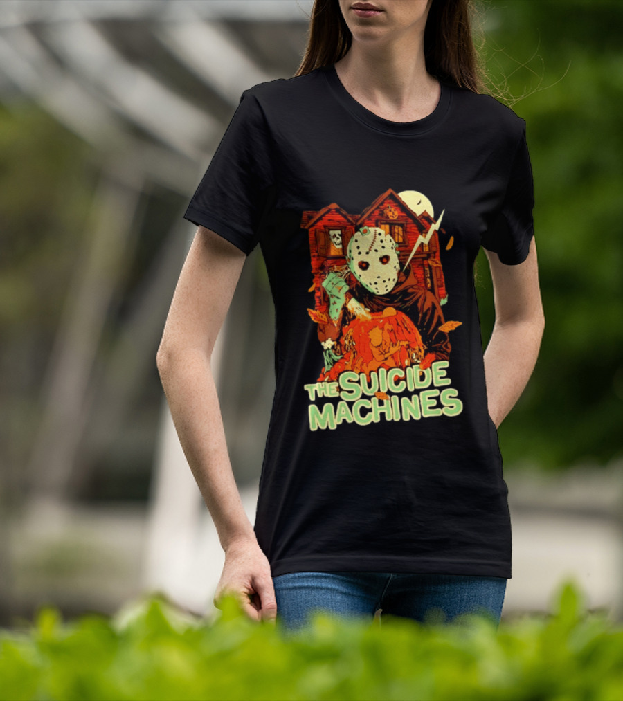 The Suicide Machines Jason Voorhees Pumpkin Halloween House Lightning T-Shirt