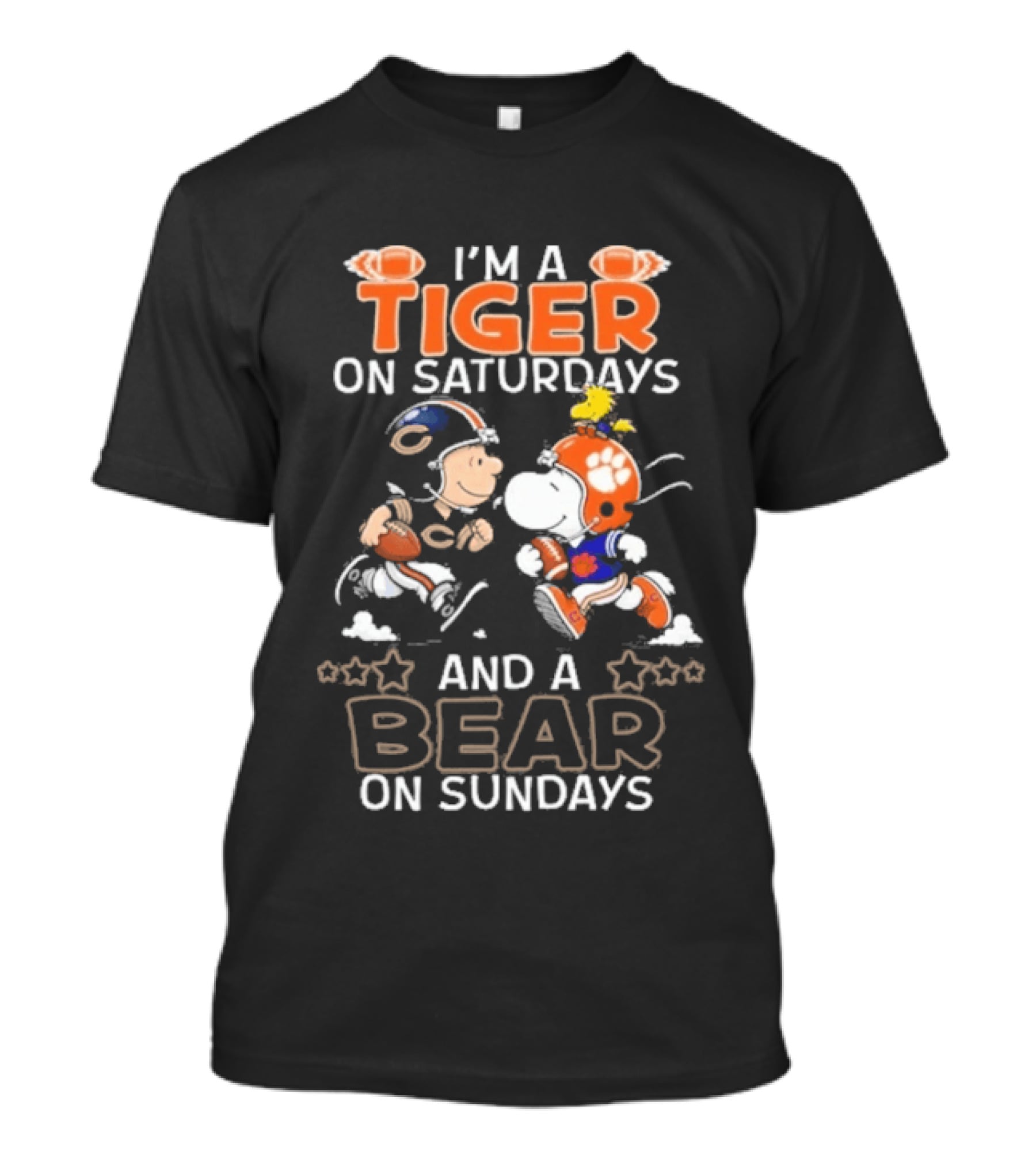 Charlie Brown Snoopy Tiger Saturdays Bear Sundays Football T-Shirt