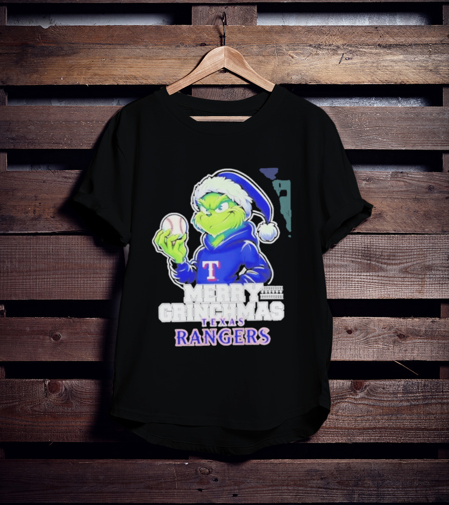 Grinch Merry Grinchmas Texas Rangers Baseball Holiday 2026 T-Shirt