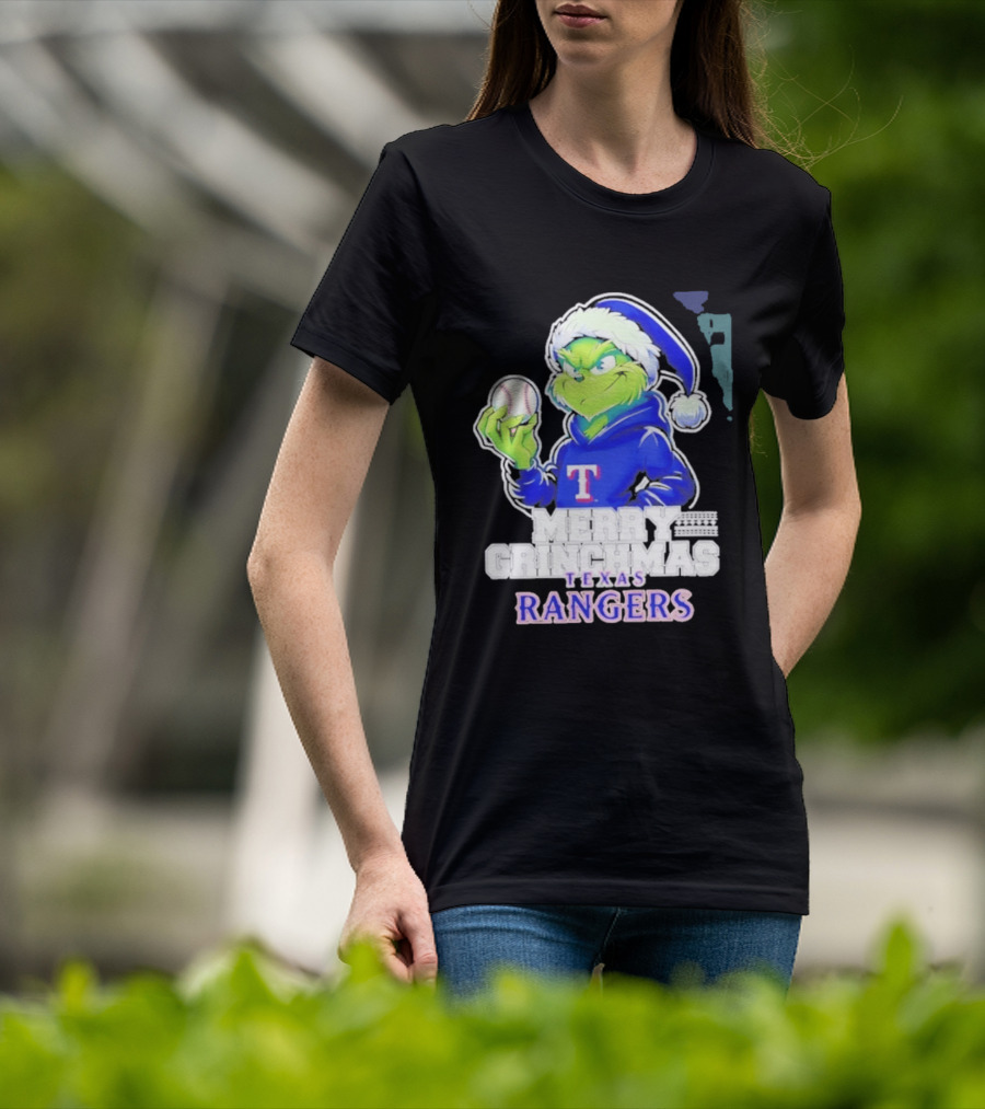Grinch Merry Grinchmas Texas Rangers Baseball Holiday 2026 T-Shirt