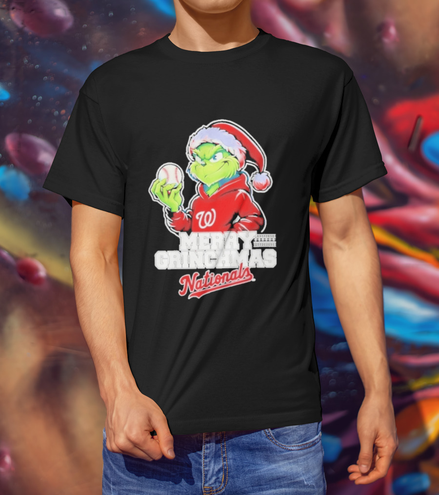 Grinch Merry Grinchmas Washington Nationals Baseball Christmas 2026 T-Shirt
