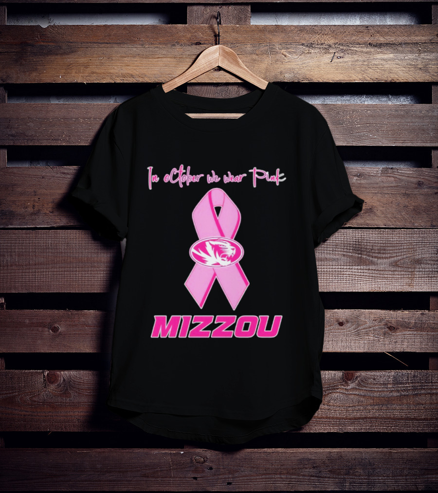 Missouri Tigers NCAA Football Breast Cancer Awareness In October We Wear Pink T-Shirt