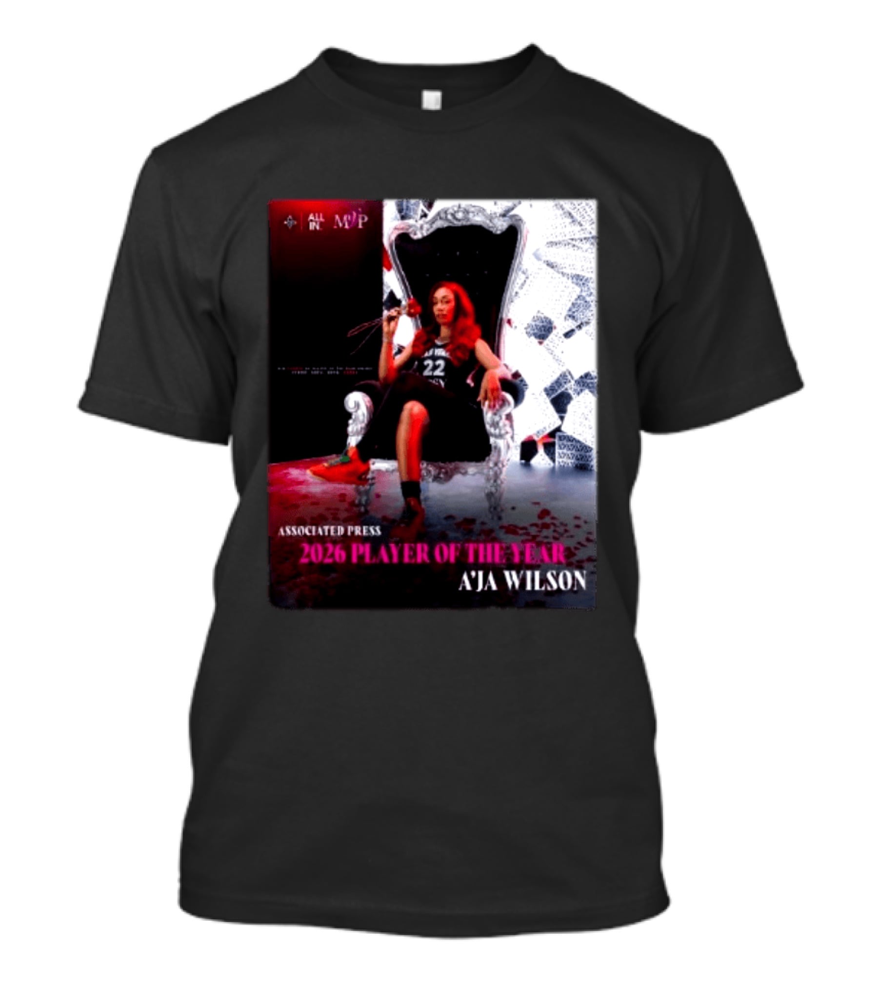Las Vegas Aces A'ja Wilson 2026 Player Of The Year Associated Press MVP All T-Shirt