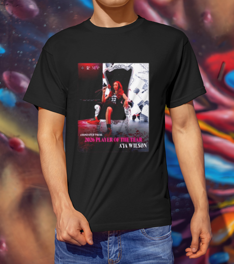 Las Vegas Aces A'ja Wilson 2026 Player Of The Year Associated Press MVP All T-Shirt