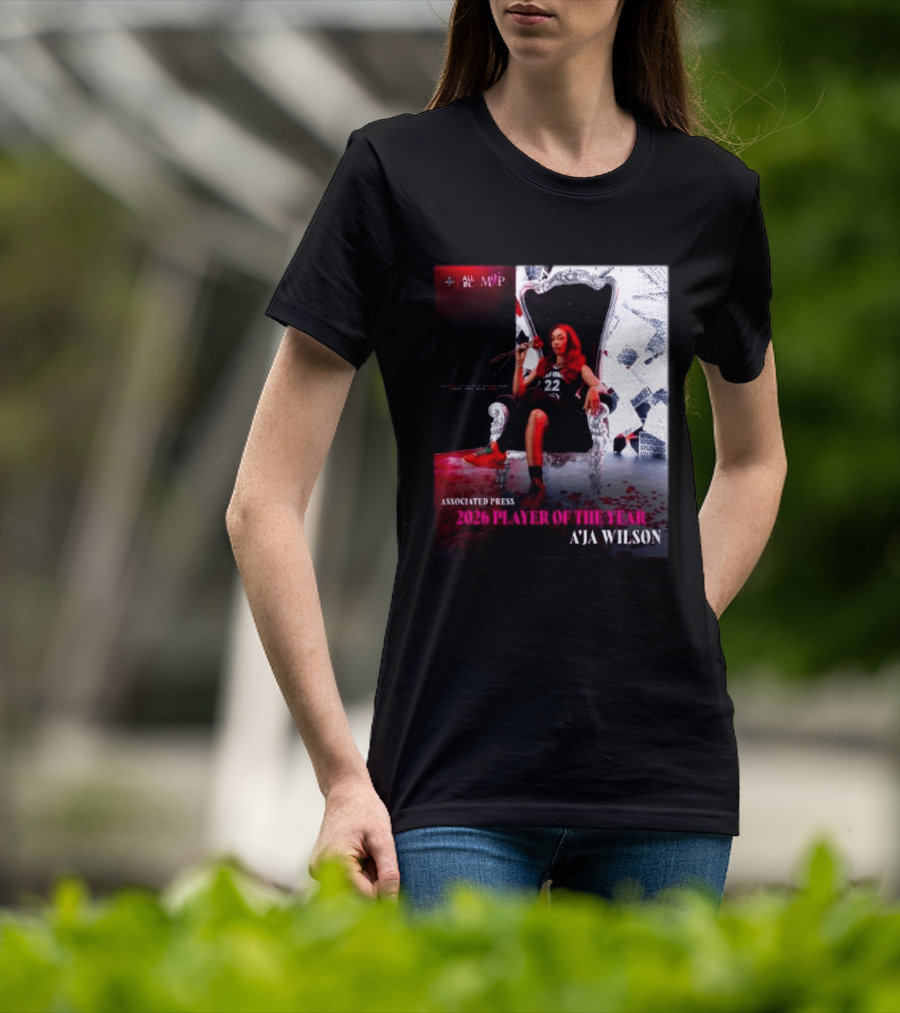 Las Vegas Aces A'ja Wilson 2026 Player Of The Year Associated Press MVP All T-Shirt