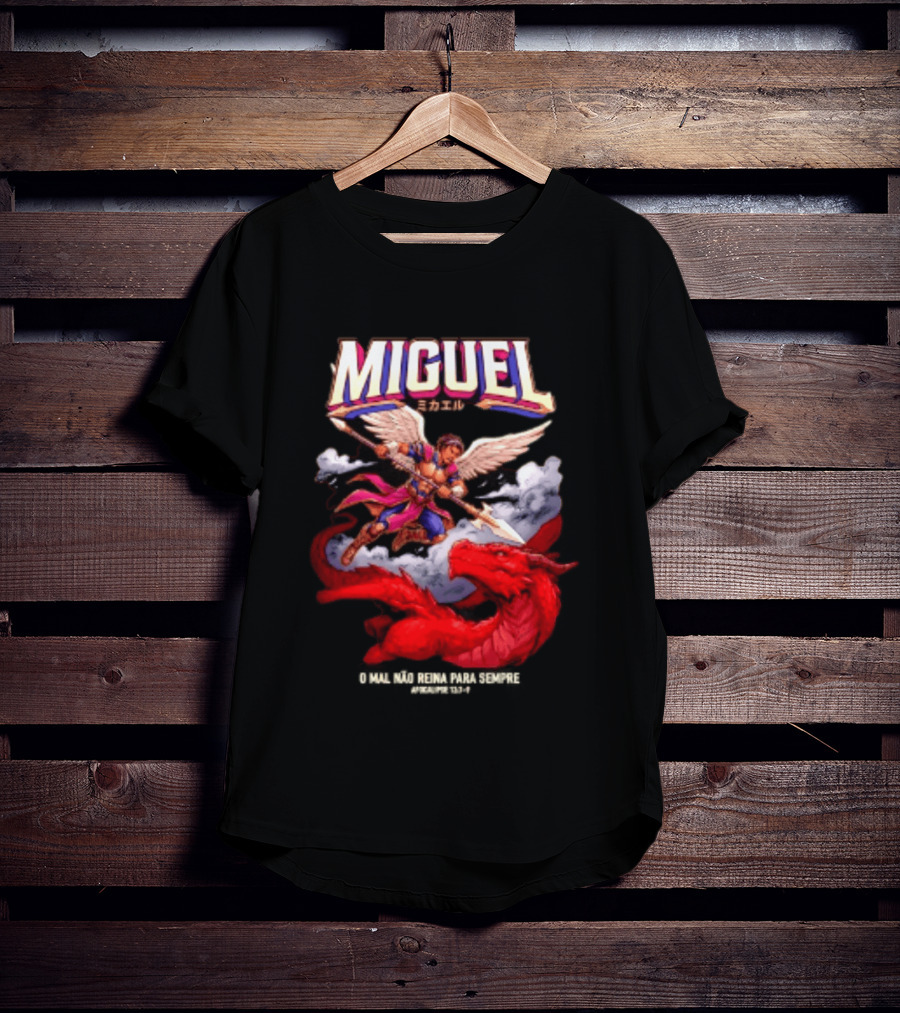 Miguel Angel Vs Dragon Apocalipse 12 7 9 O Mal Nao Reina Para Sempre T-Shirt