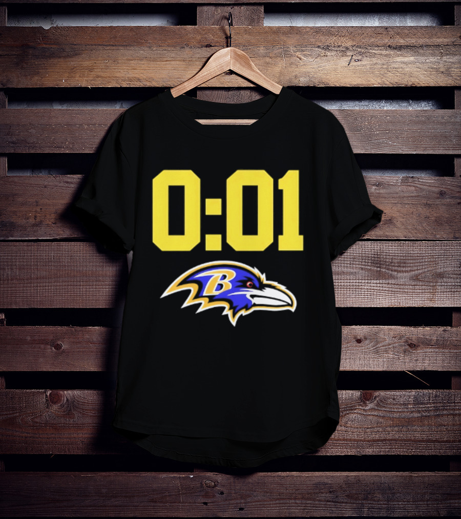 Baltimore Ravens 0:01 Logo NFL Football Team T-Shirt
