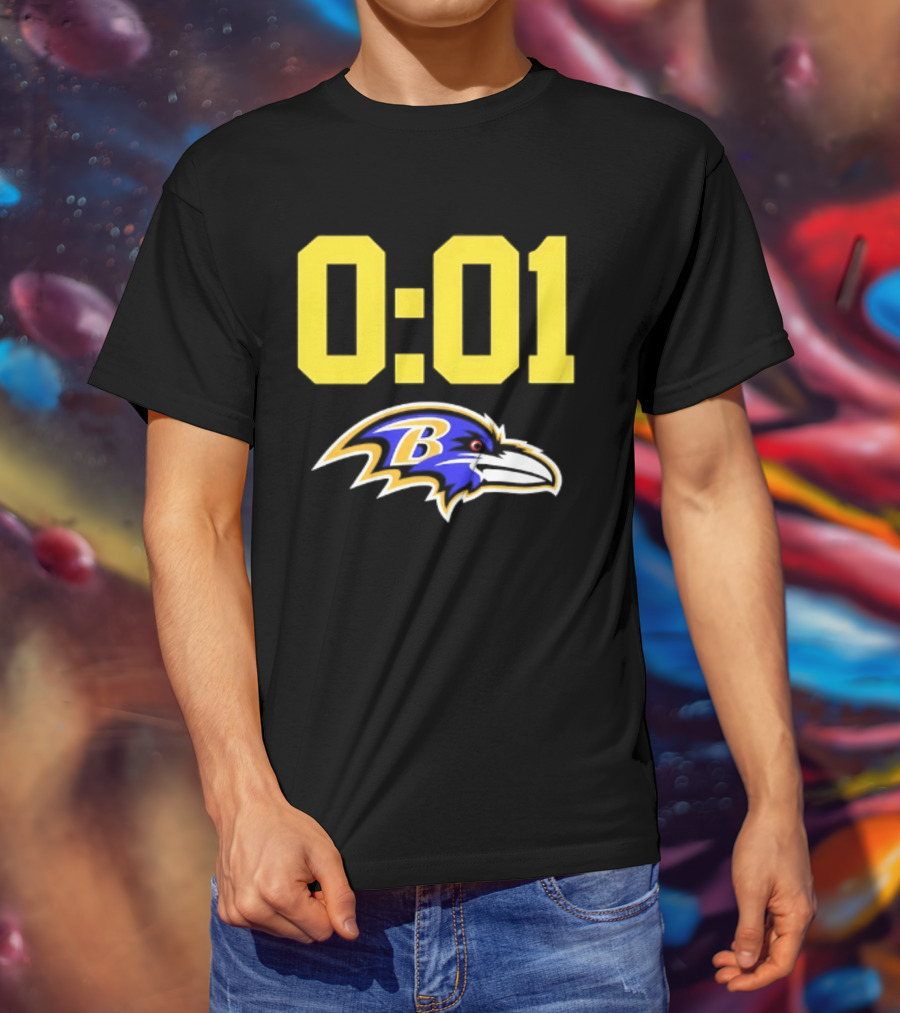 Baltimore Ravens 0:01 Logo NFL Football Team T-Shirt