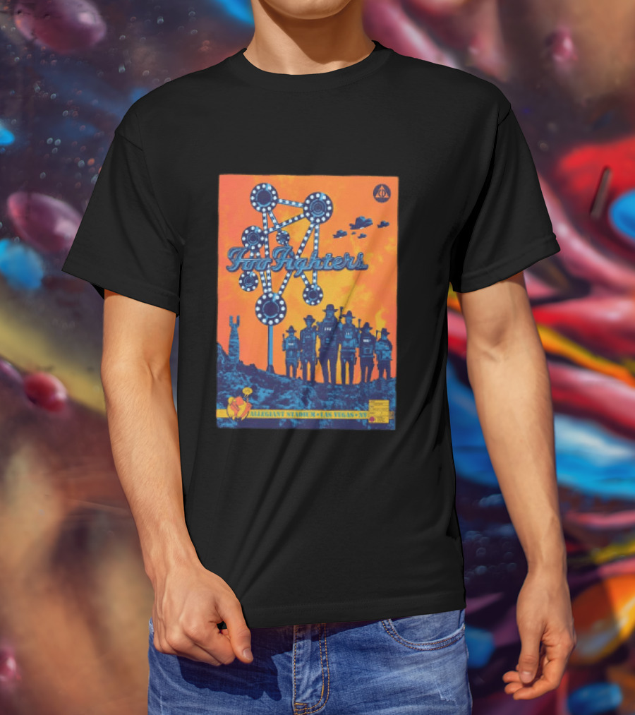 Foo Fighters Allegiant Stadium Las Vegas NV Space Theme Concert T-Shirt