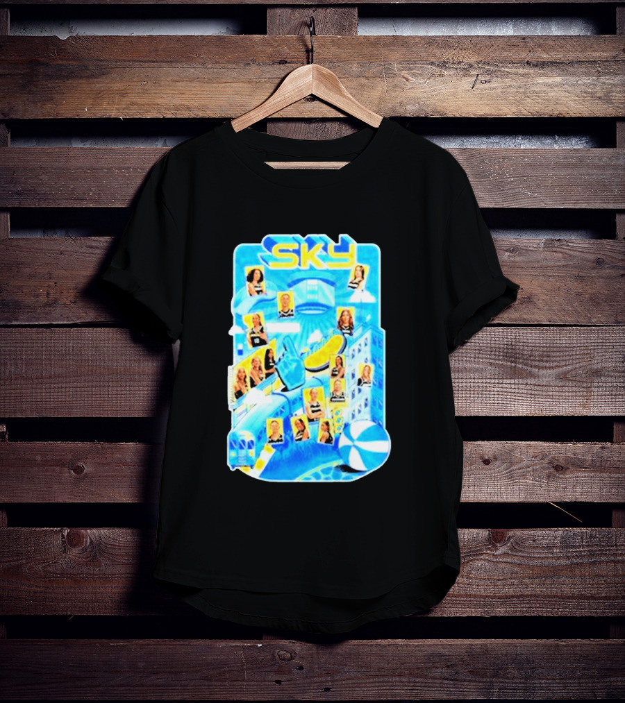 Chicago Sky WNBA 2026 Appreciation Night Black Team Celebration Skyline T-Shirt