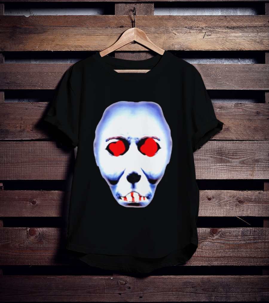 Creepy Alien Face With Red Eyes And Bread Teeth Surrealistic T-Shirt