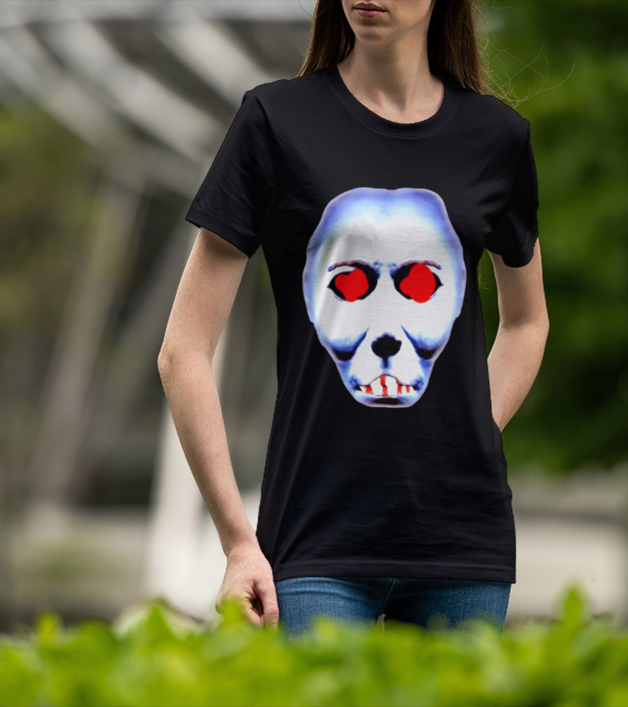 Creepy Alien Face With Red Eyes And Bread Teeth Surrealistic T-Shirt