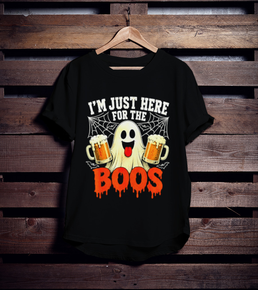 I'm Just Here For The Boos Ghost With Beer S Halloween T-Shirt