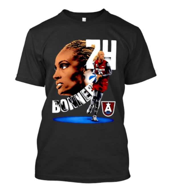 Dewanna Bonner 24 Atlanta Dream WNBA Basketball Player Portrait And Action T-Shirt