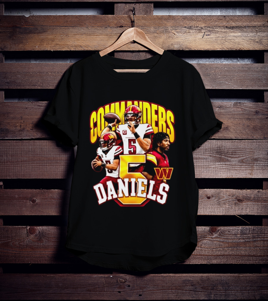 Commander Football Number 5 Jayden Daniels W T-Shirt