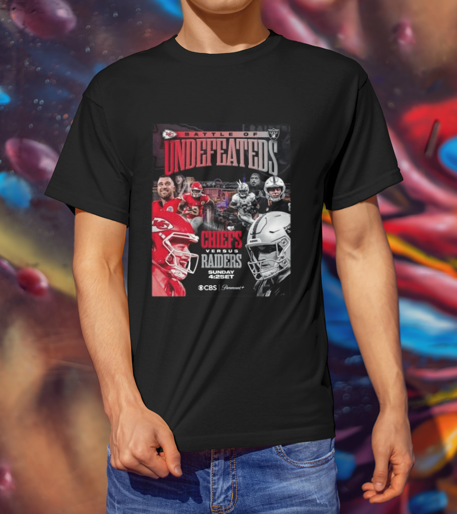 Kansas City Chiefs Vs Las Vegas Raiders Battle Of Undefeated 2026 NFL Showdown CBS Sunday 4:25ET T-Shirt