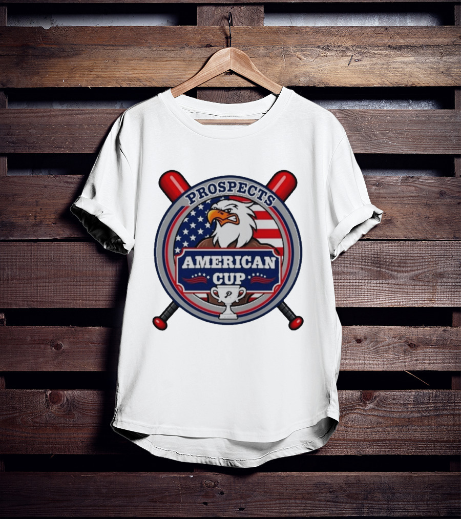 Prospects American Cup Eagle Emblem With USA Flag And Trophy T-Shirt