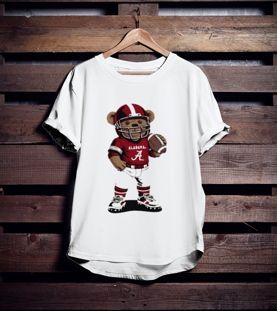 Alabama Crimson Tide 2026 Teddy Bear Football NCAA Team Spirit T-Shirt