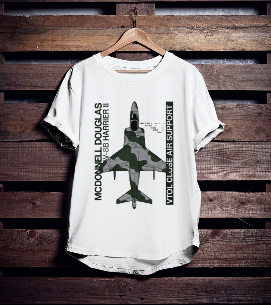 McDonnell Douglas AV 8B Harrier II VTOL Close Air Support T-Shirt