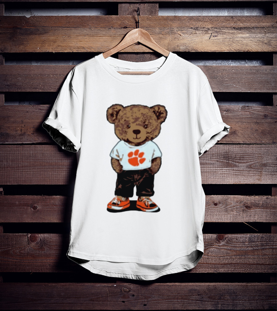 Clemson Tigers 2026 NCAA Bear Graphic With Paw Print T-Shirt
