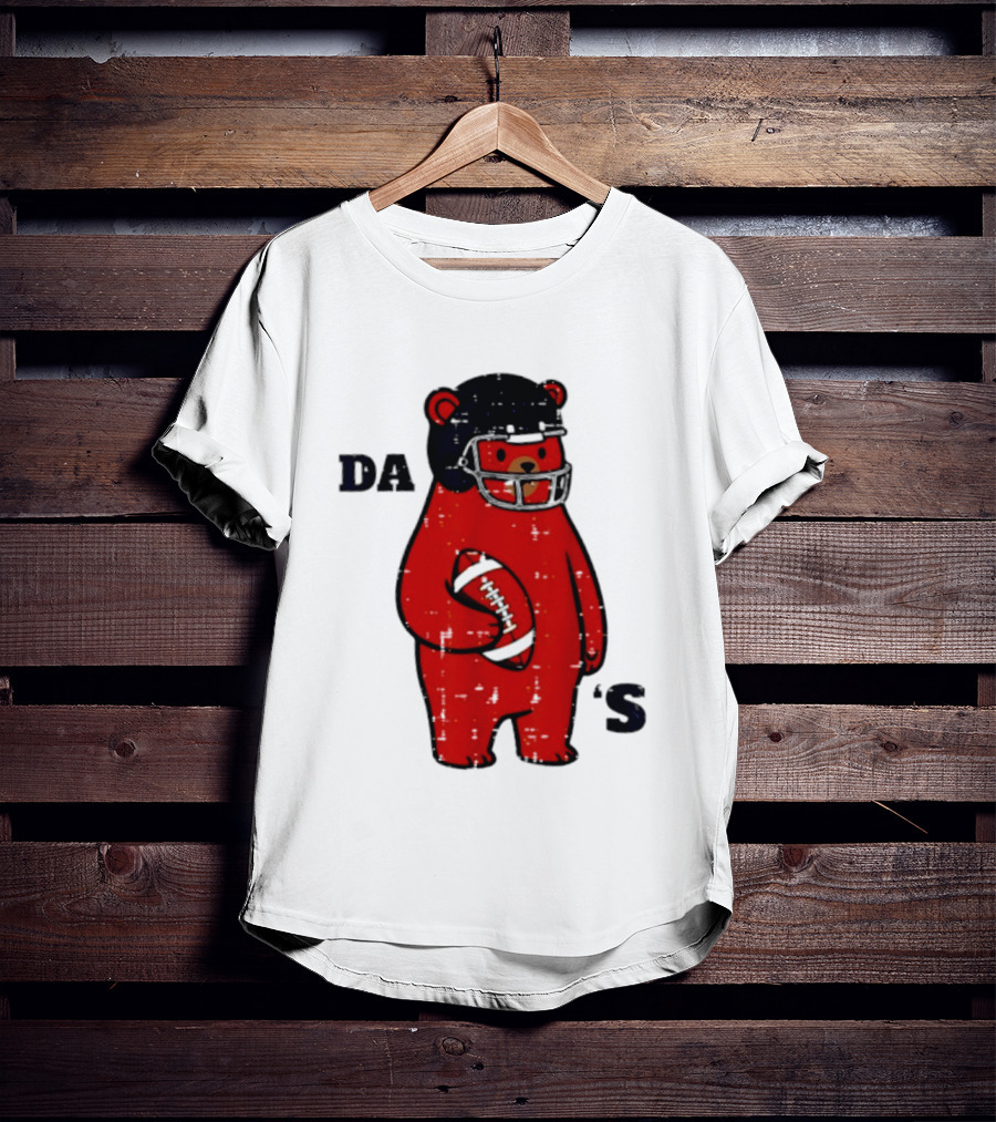 Da Bears Football Bear Helmet Holding Football T-Shirt