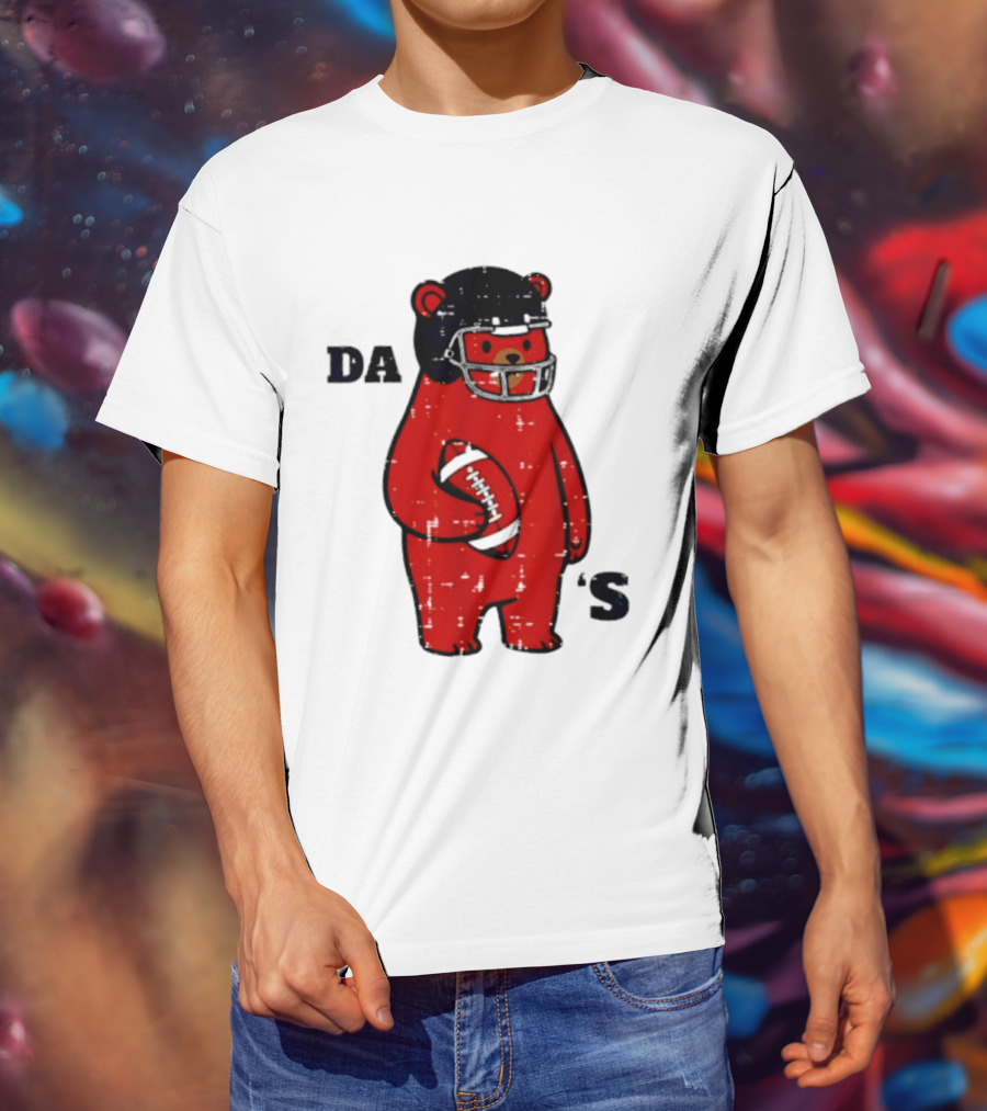 Da Bears Football Bear Helmet Holding Football T-Shirt